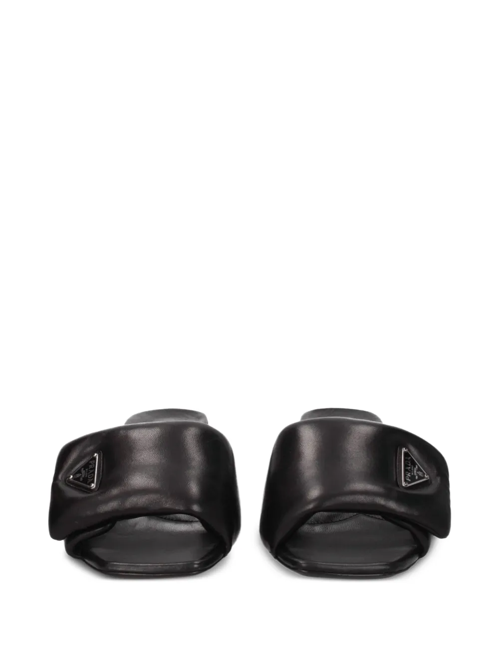 Prada padded leather sandals Zwart