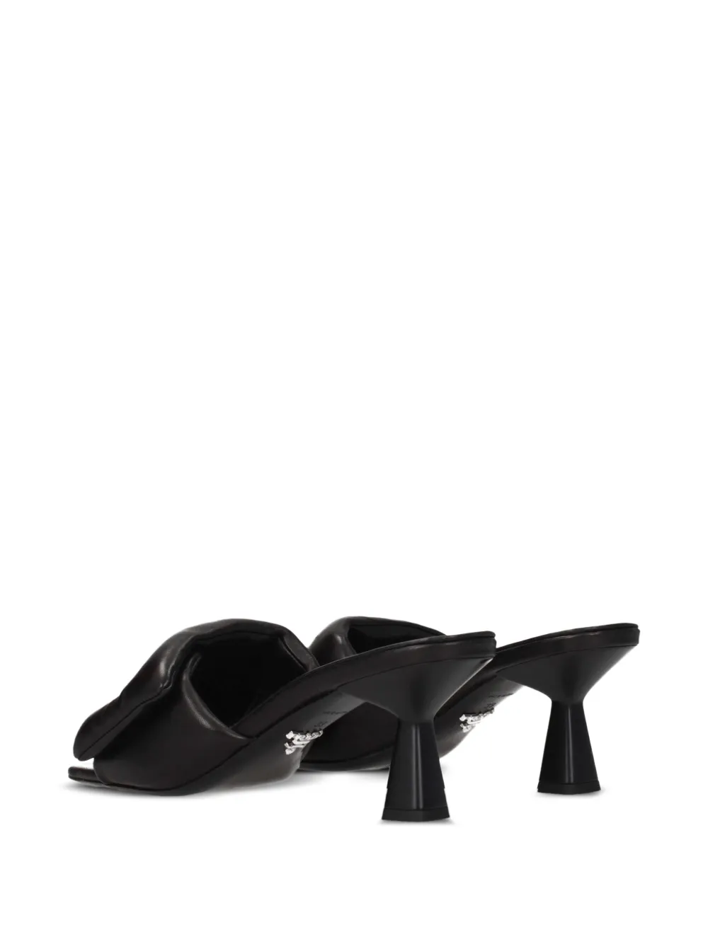 Prada padded leather sandals Zwart