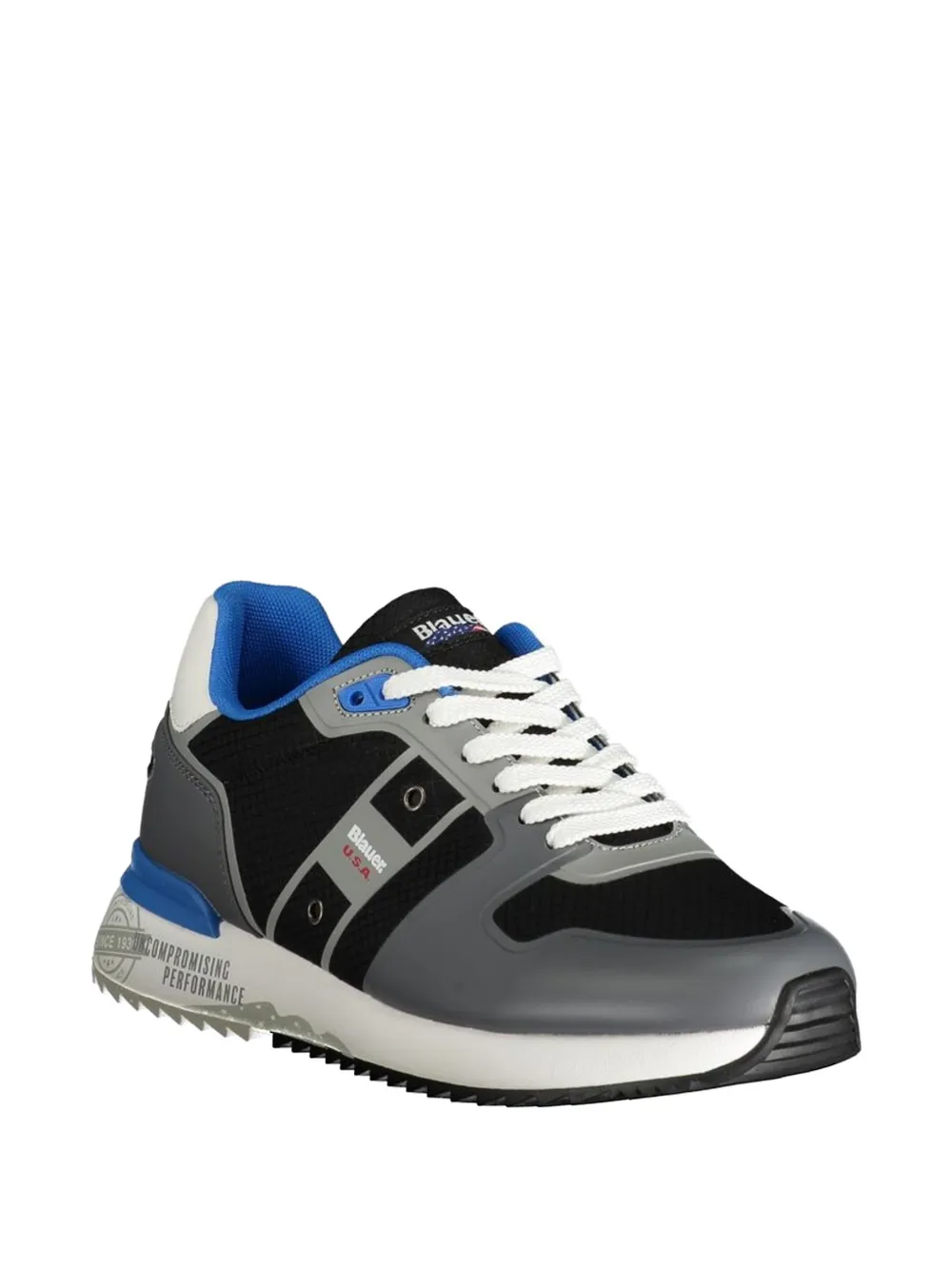 Blauer lace-up sneakers Zwart
