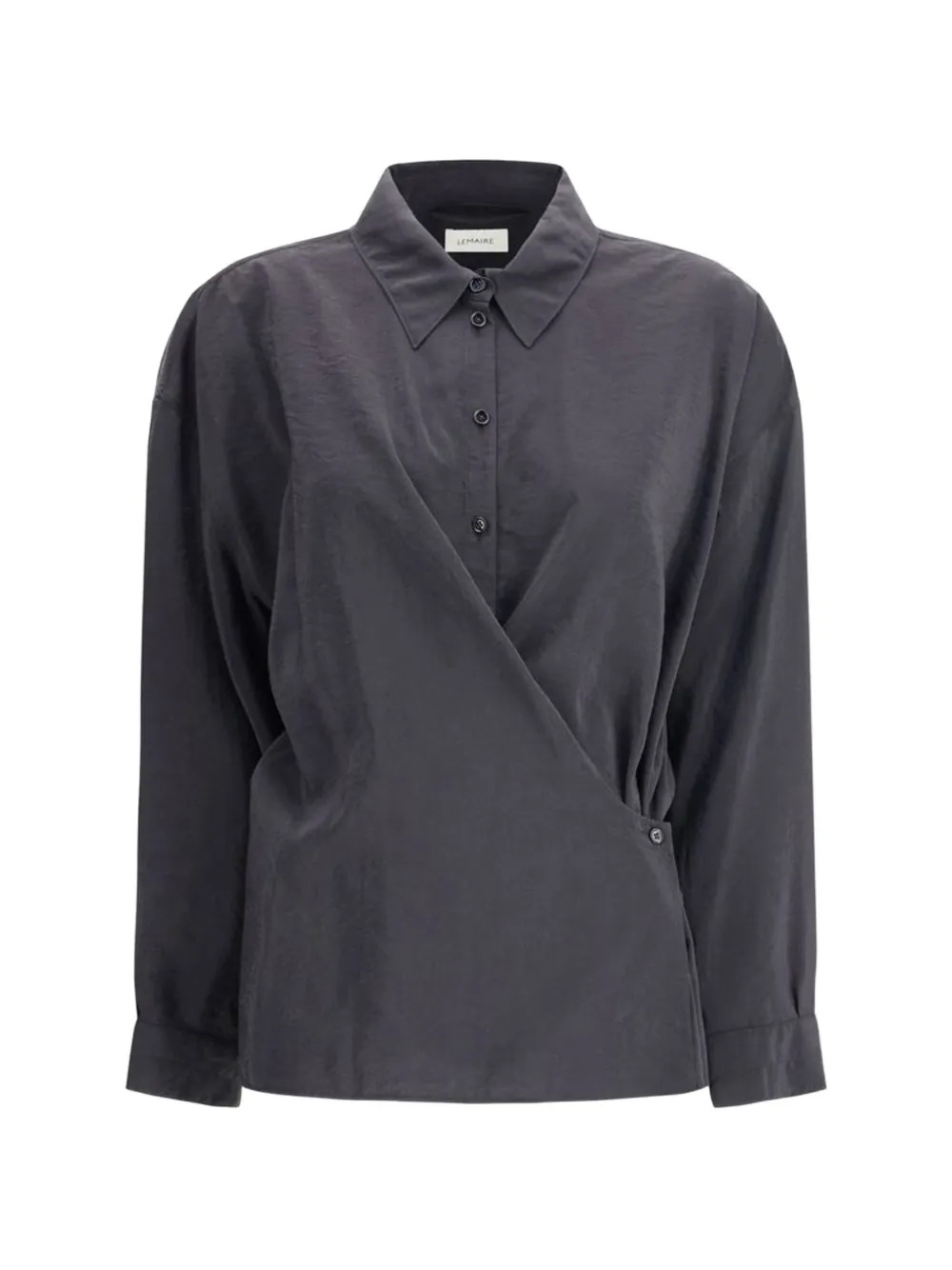 LEMAIRE twisted-detailing long-sleeved shirt - Black
