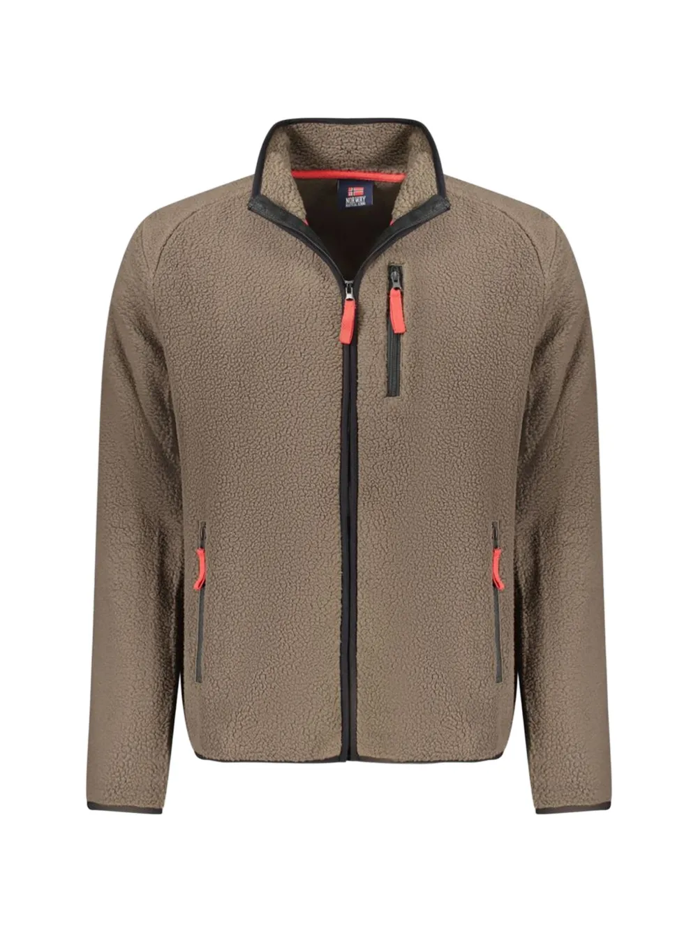 NORWAY 1963 fleece mock-neck zip sweatshirt - Braun