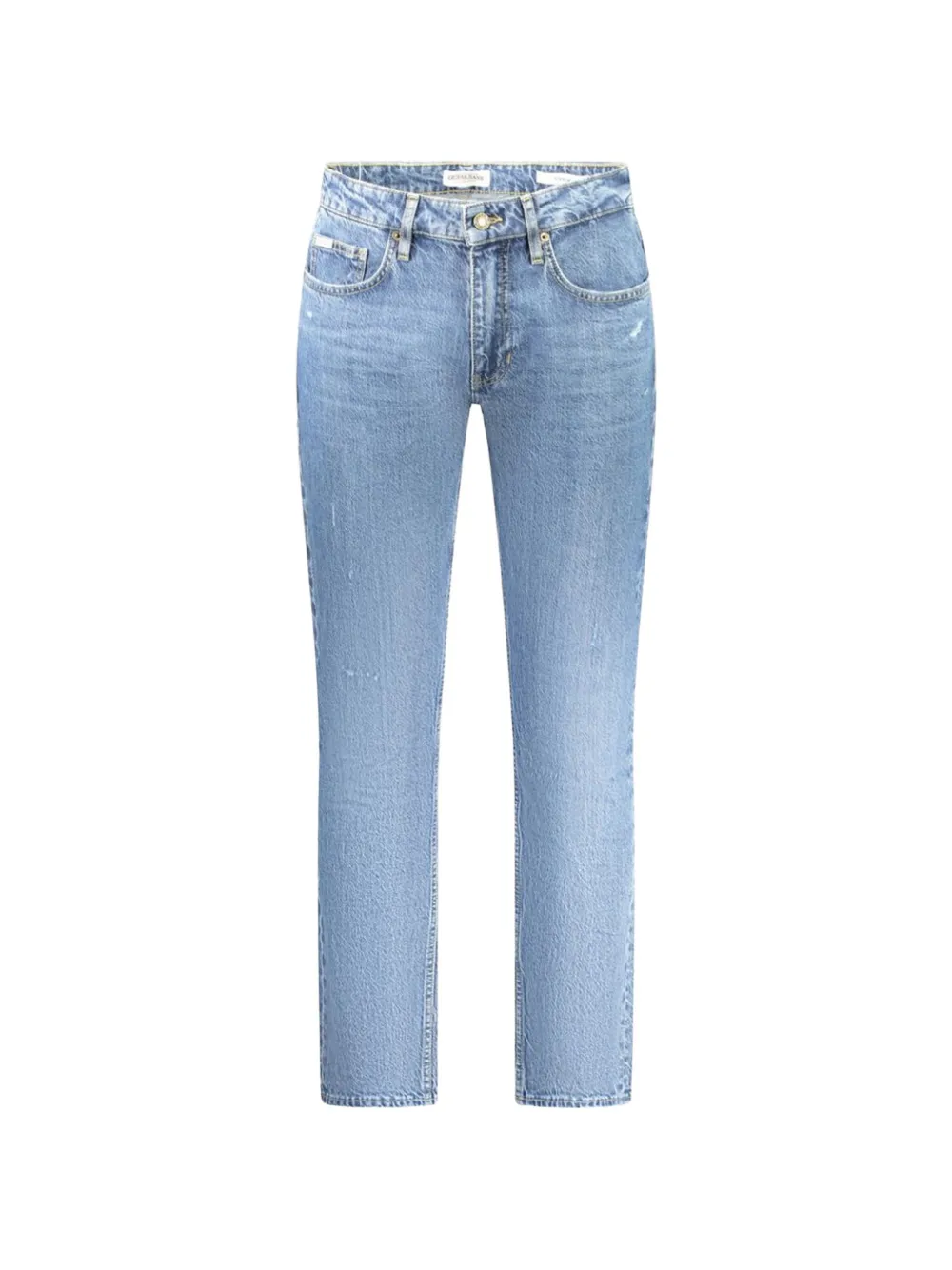 GUESS USA 1981 high-rise distressed-details denim jeans - Blu