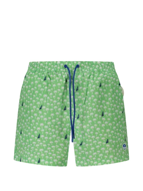North Sails palm tree shell-print swim shorts