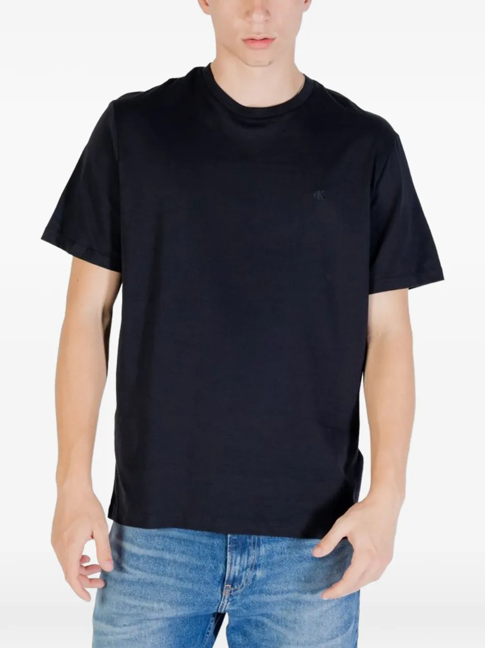 Calvin Klein Jeans logo-embroidered t-shirt - Grigio