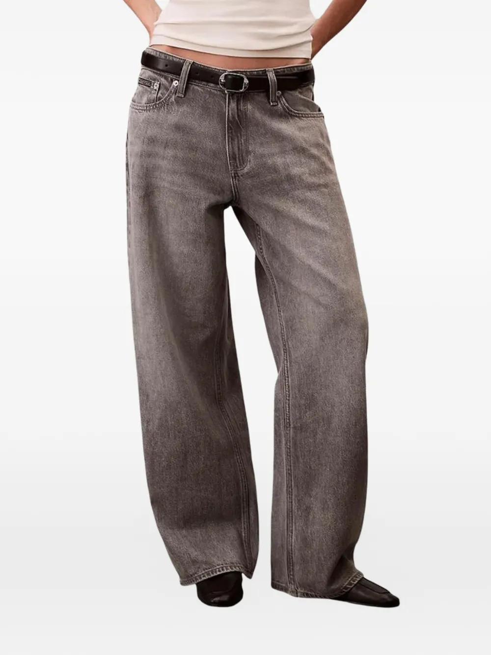 Calvin Klein Jeans acid-wash boyfriend jeans - Grigio