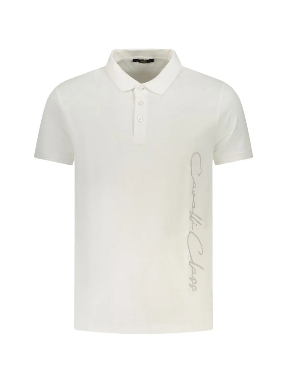 Cavalli Class 로고 자수 폴로 셔츠 | 화이트 | Image 1