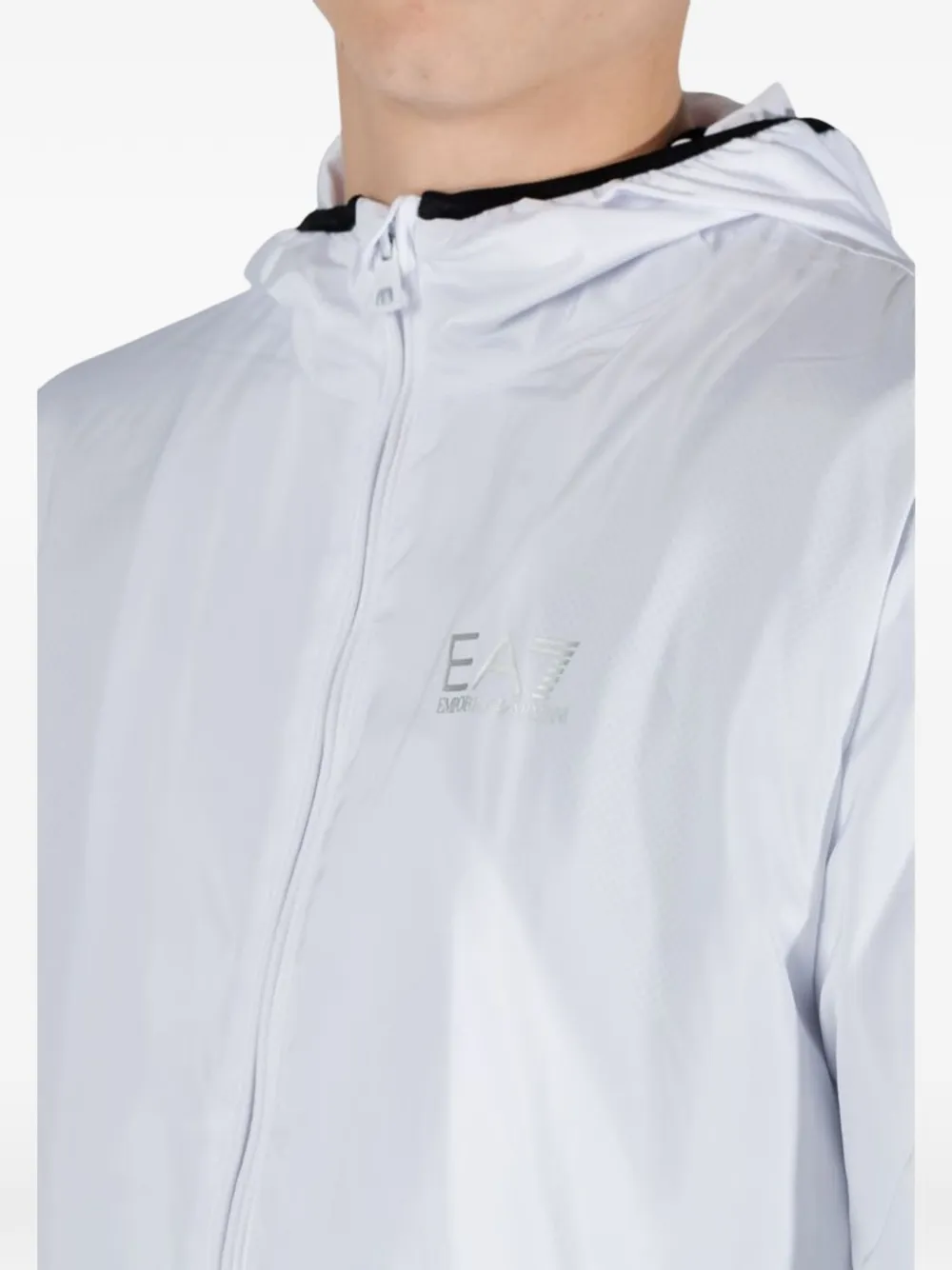 Ea7 Emporio Armani Jack met capuchon en logodetail Wit