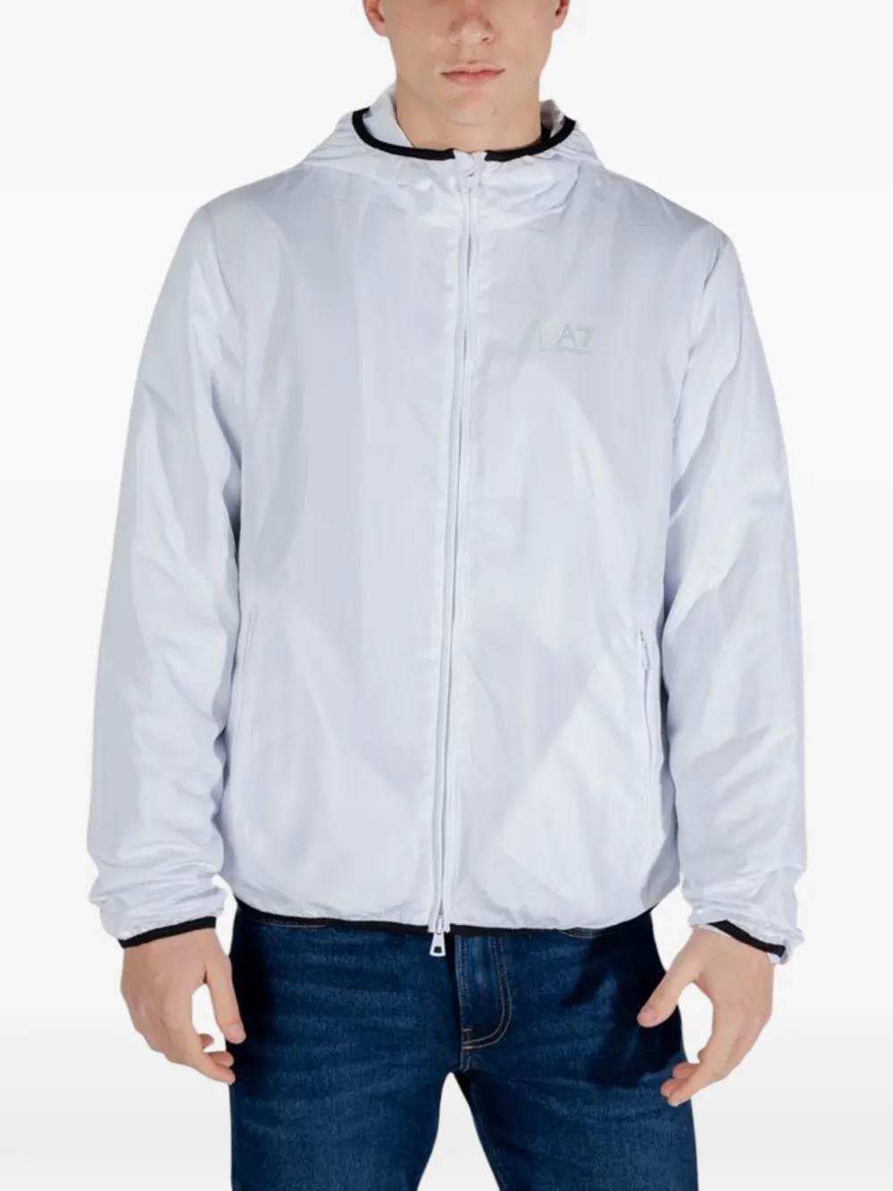 Ea7 Emporio Armani logo-detail hooded jacket - Bianco