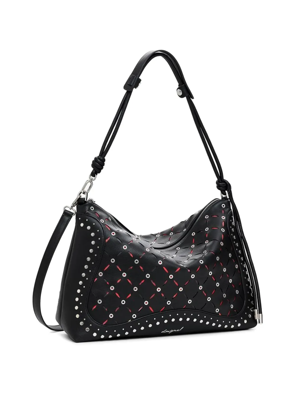 Desigual Geweven shopper verfraaid met studs Zwart