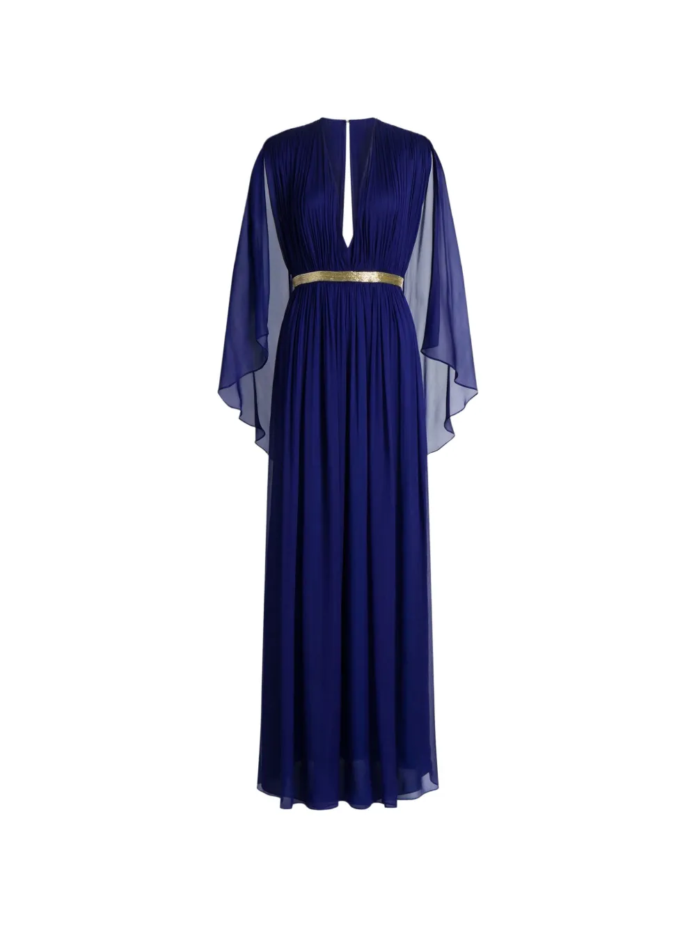 Alberta Ferretti Geplooide avondjurk met capemouwen Blauw