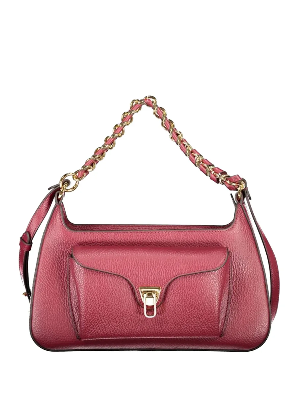 Coccinelle turn-lock chain-strap shoulder bag - Rosso
