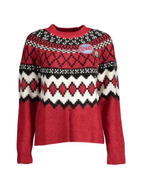 Desigual suéter de tejido Fair Isle con detalle de parche
