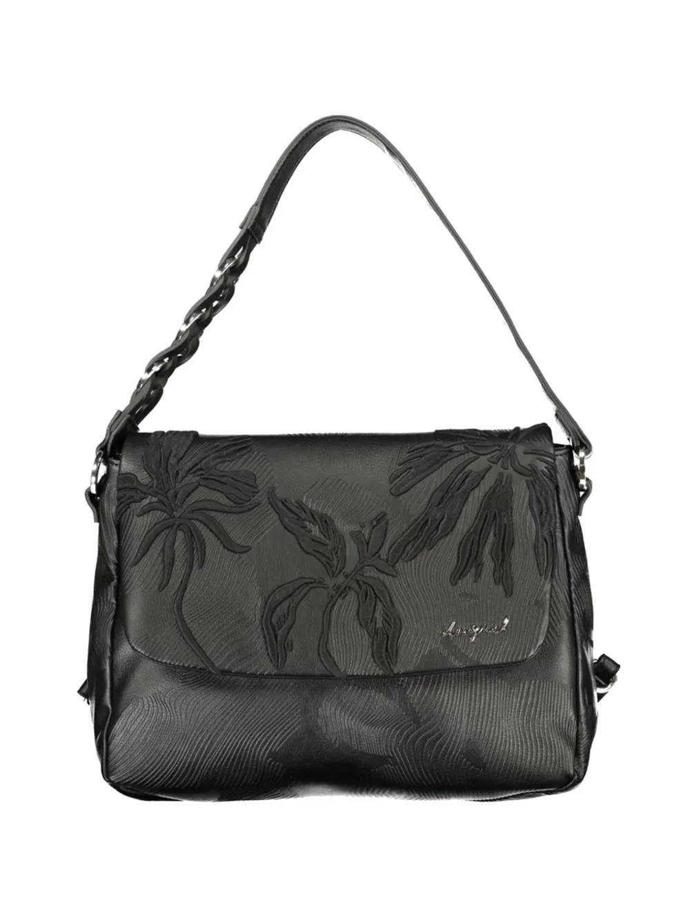 Desigual leaf-embroidered backpack - Nero