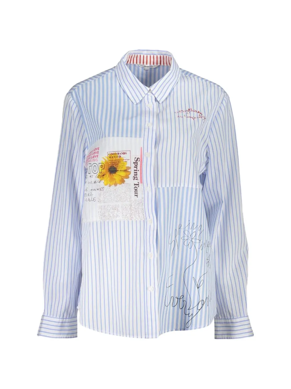 Desigual patchwork striped shirt - Blu