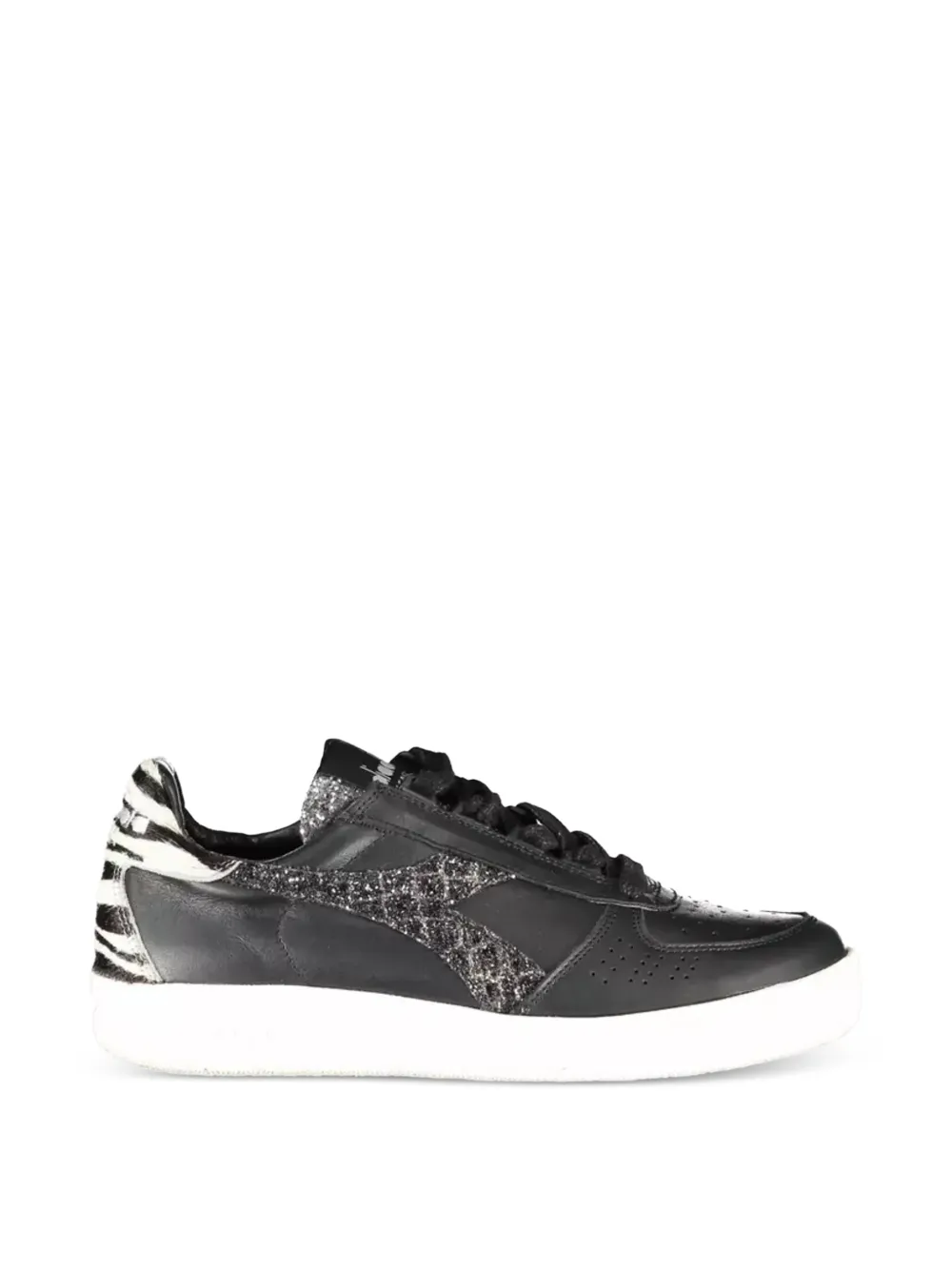 Diadora glitter-logo zebra-print sneakers