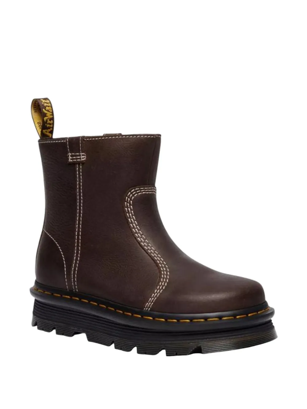 Dr Martens Zebzag Rigger contrast-stitch leather ankle boots Bruin
