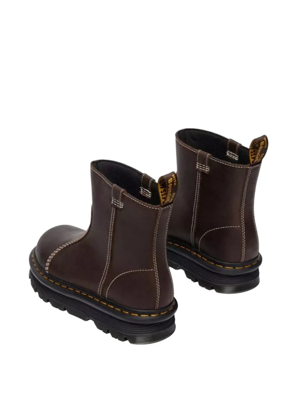 Dr Martens Zebzag Rigger contrast-stitch leather ankle boots Bruin