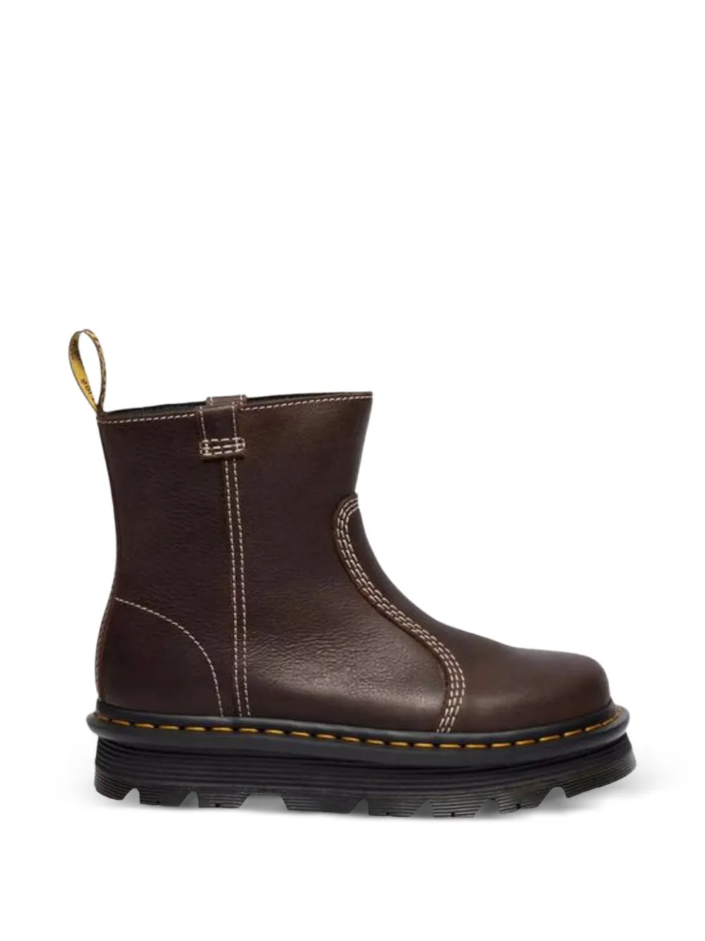 Dr Martens Zebzag Rigger contrast-stitch leather ankle boots - Brown