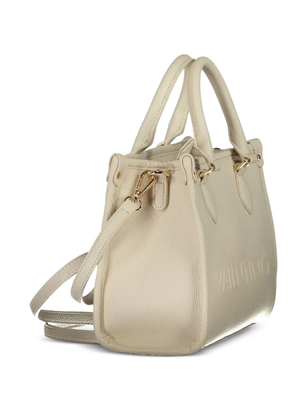 MARIO VALENTINO Bewerkte shopper met logo-reliëf Beige