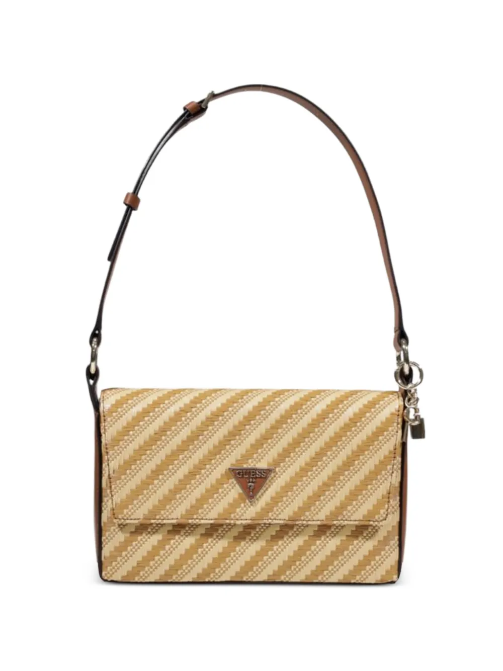 GUESS USA mini Simona diagonal-stripe shoulder bag - Toni neutri