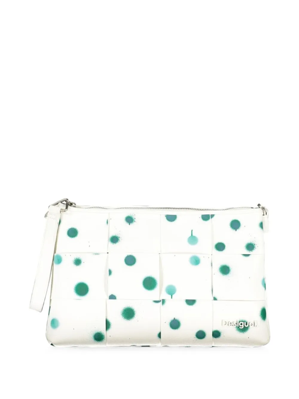 Desigual woven spray-paint shoulder bag Wit