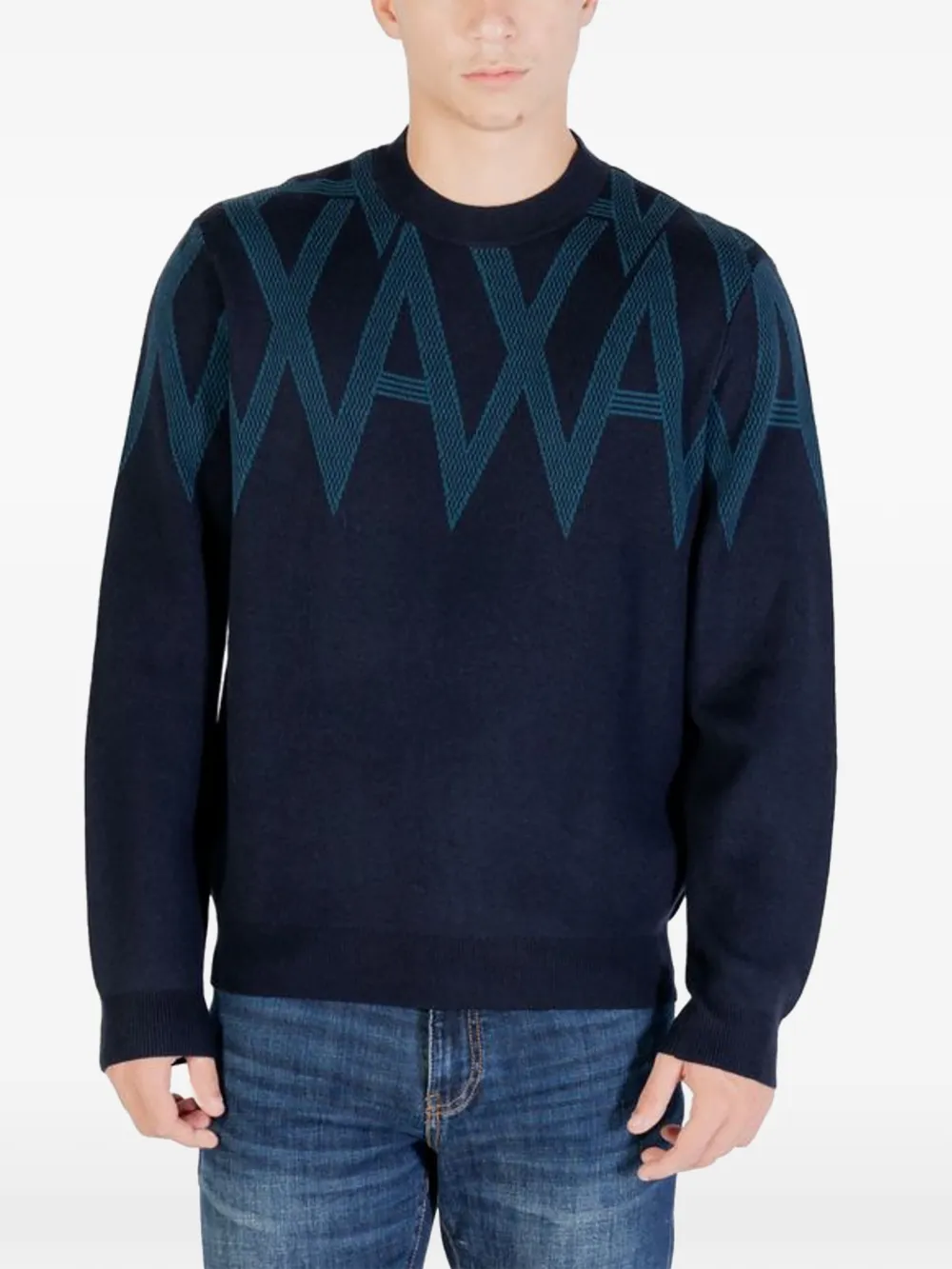 Armani Exchange logo-intarsia sweater - Nero