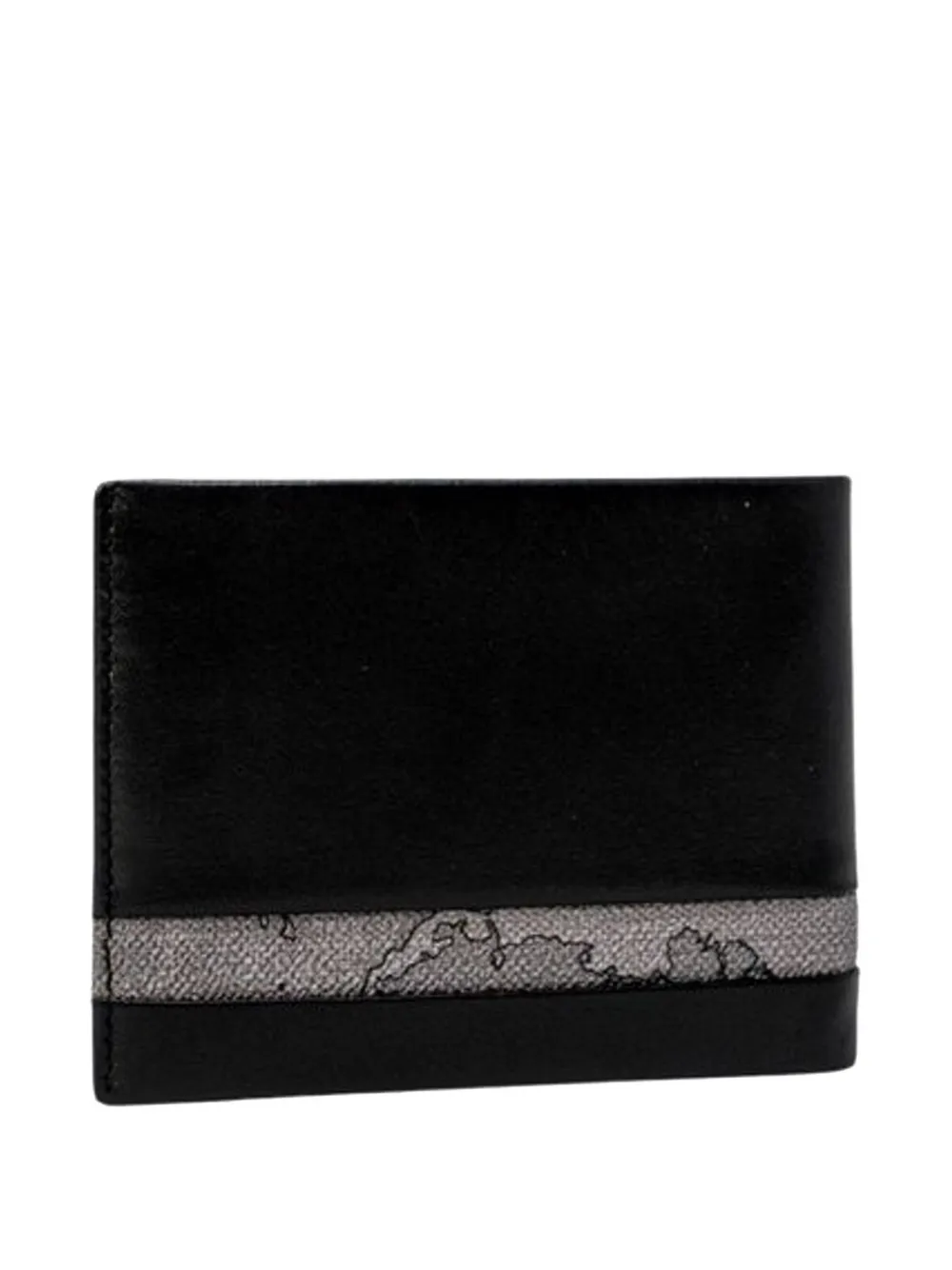 ALVIERO MARTINI 1° CLASSE Geo Dark map-patterned bifold wallet - Nero