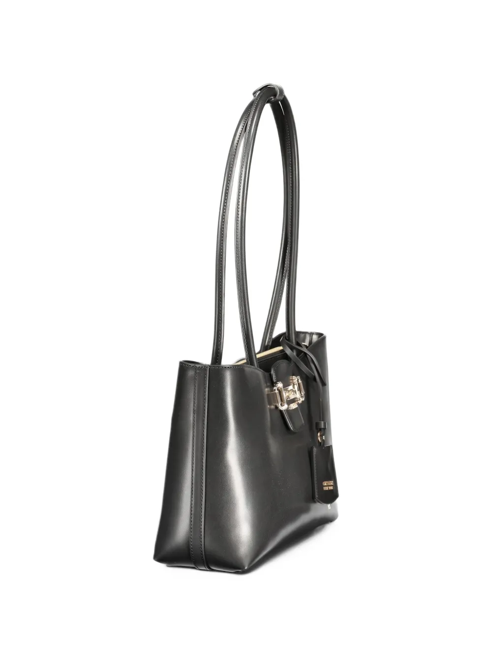 GUESS USA Horsebit schoudertas met logo-plakkaat Zwart