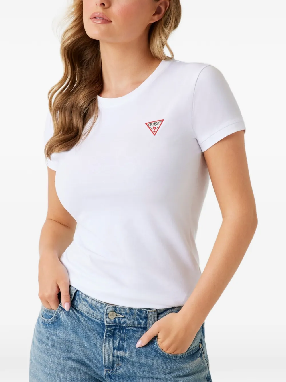 GUESS USA logo-patch t-shirt - Toni neutri
