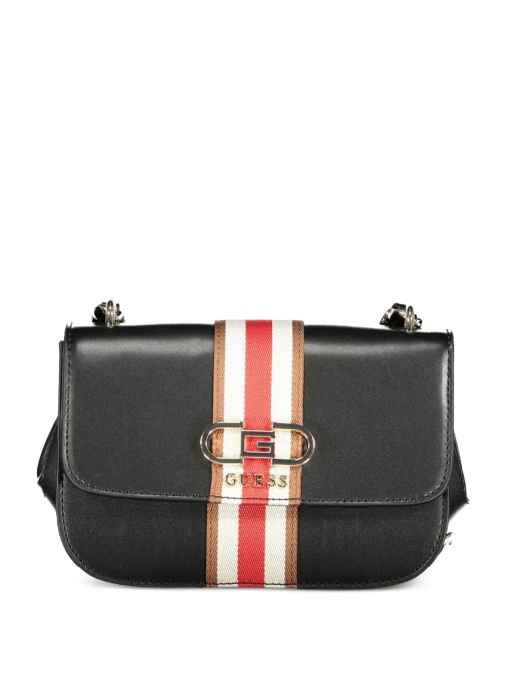 GUESS USA tricolour-stripe logo-plaque shoulder bag - Nero