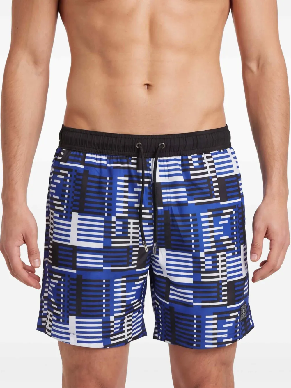 Karl Lagerfeld Zwembroek met geometrische print Blauw
