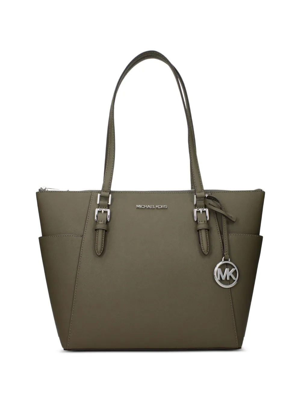 Michael Kors logo-plaque saffiano-leather shoulder bag - Green