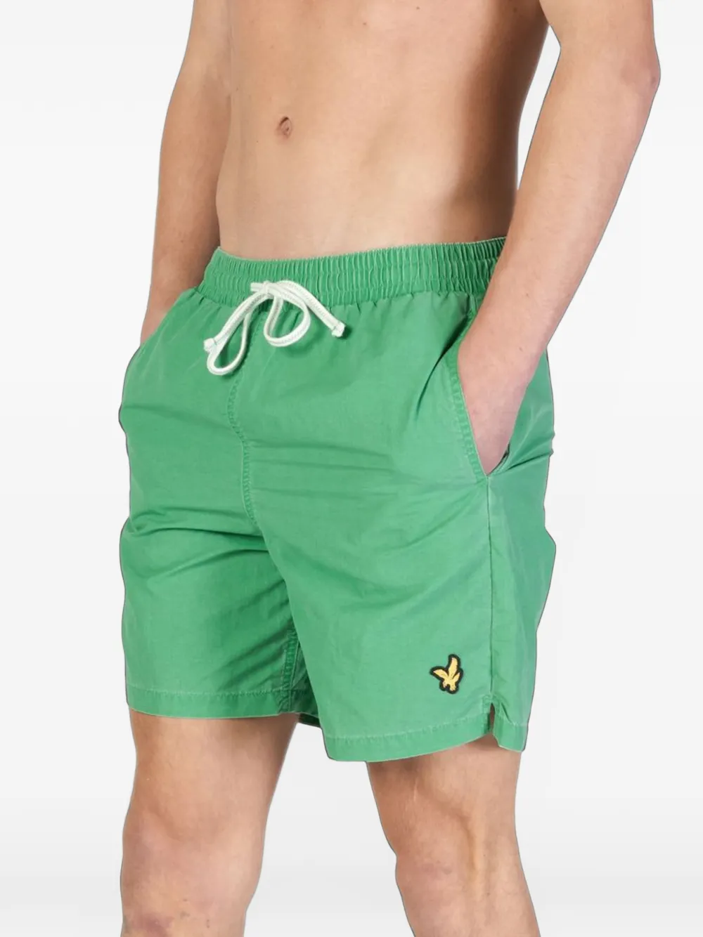 Lyle & Scott logo-embroidered nylon swim shorts Groen