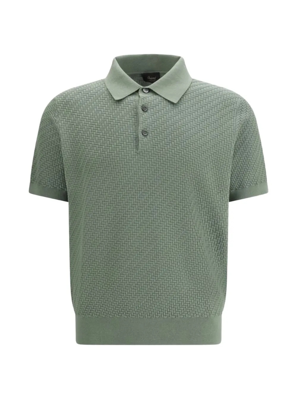 Brioni basket-weave polo shirt - Verde