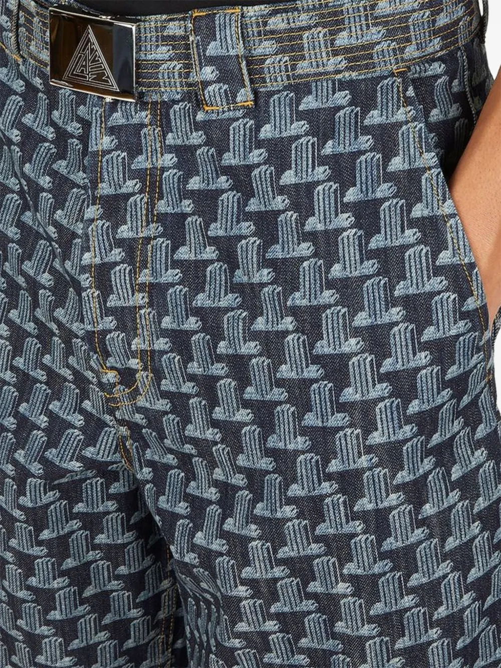 Lanvin Shorts met monogramprint Blauw