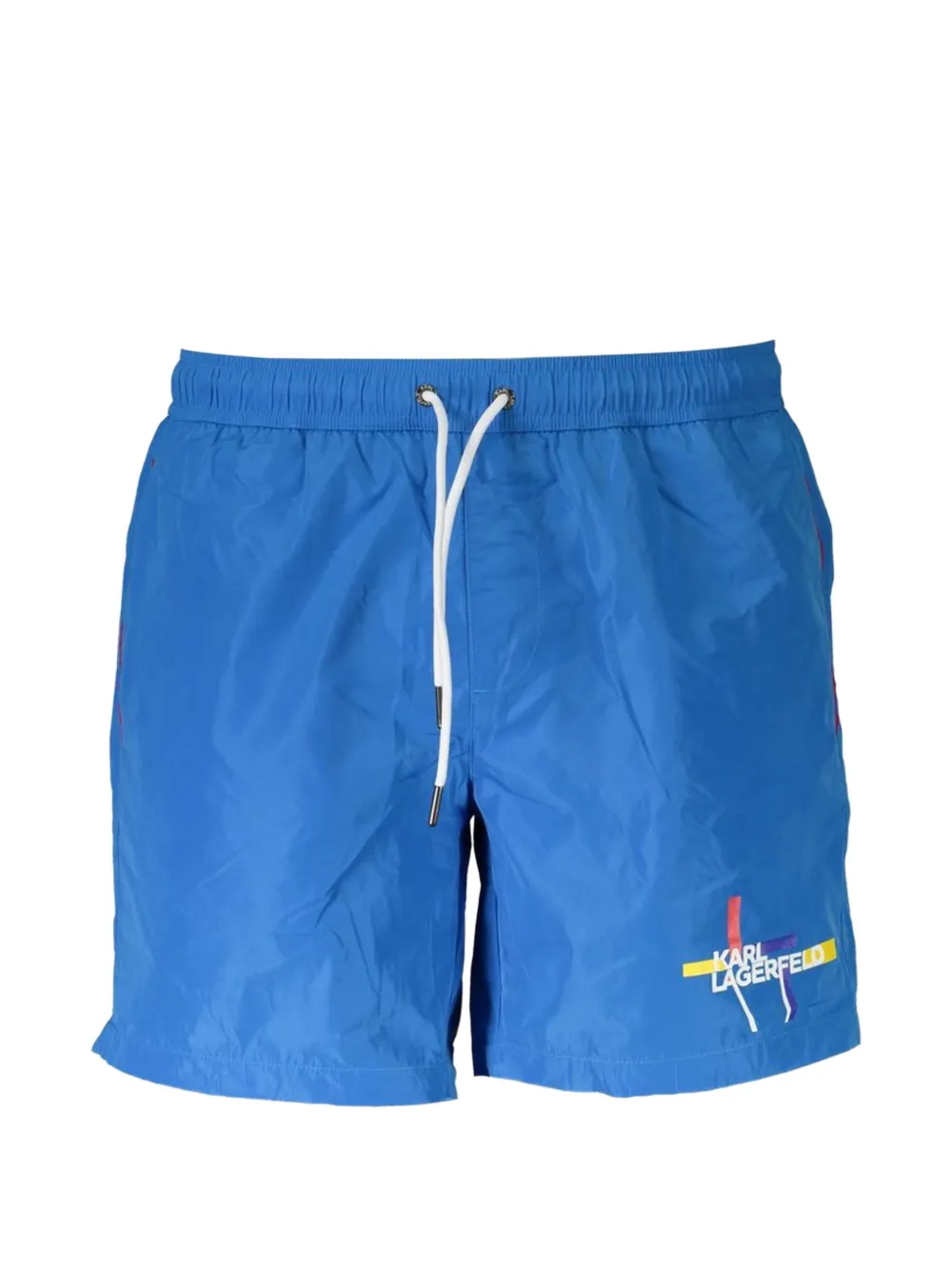 Karl Lagerfeld logo-print drawstring-fastening swim shorts - Blau