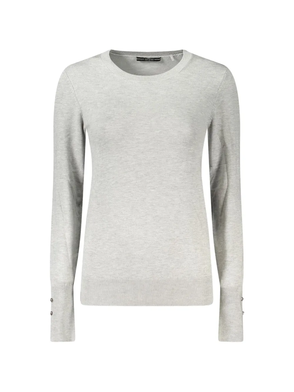 GUESS USA Gestricktes T-Shirt mit Knopfdetail - Grau