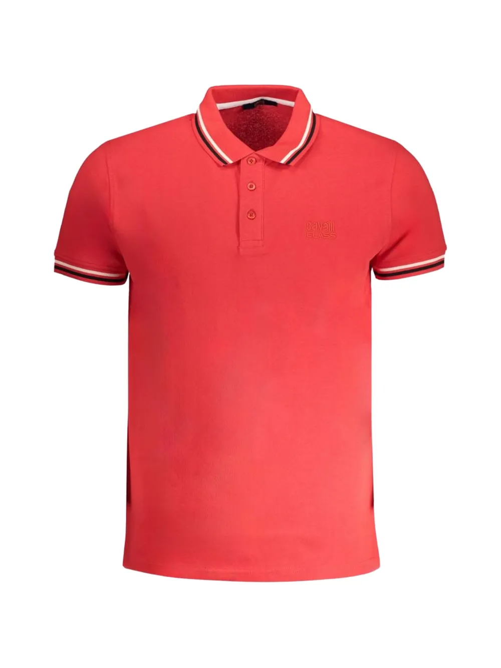 Cavalli Class tipping-detail cotton polo shirt - Rosso