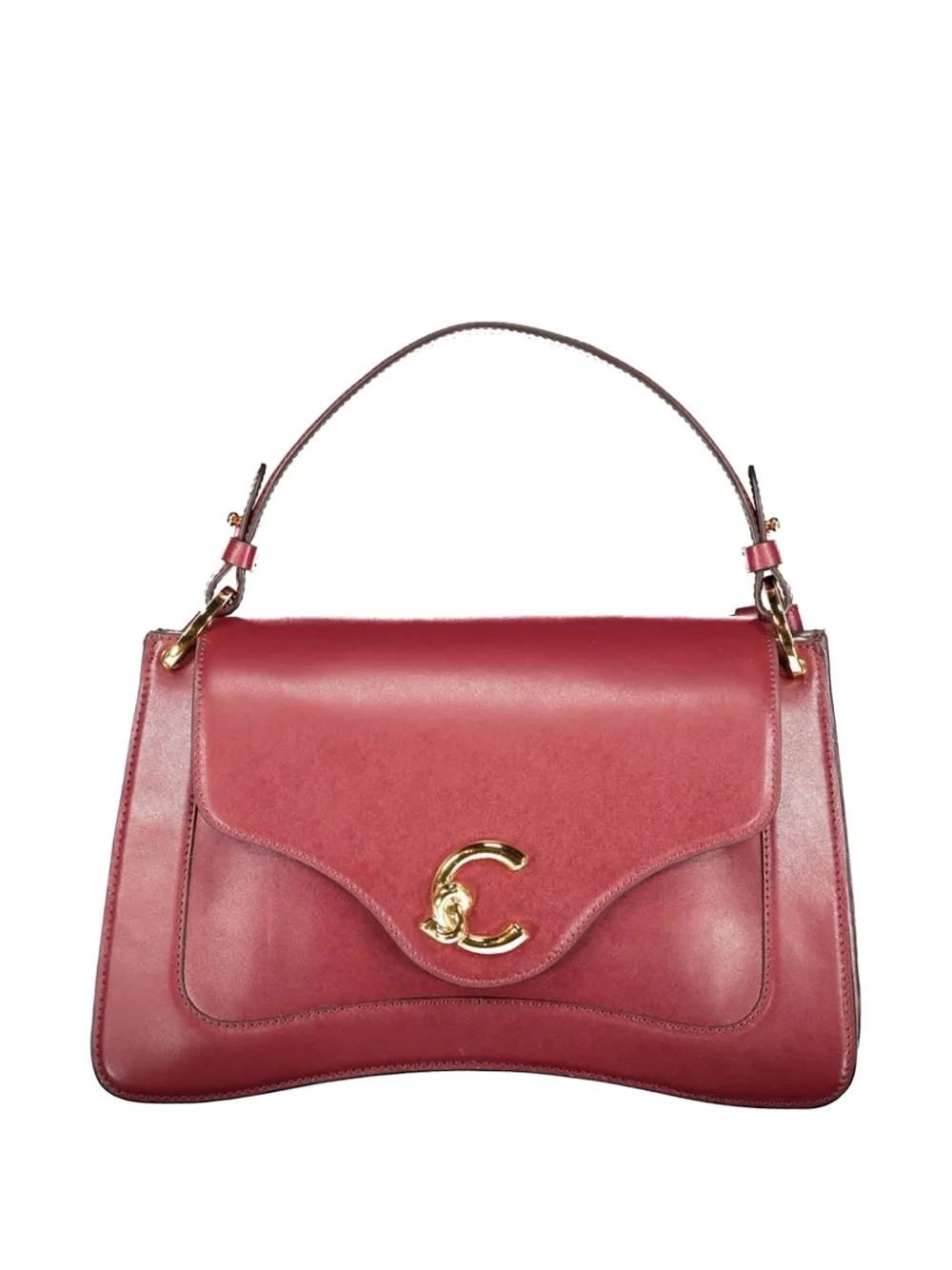 Coccinelle logo-plaque leather tote bag - Rosso