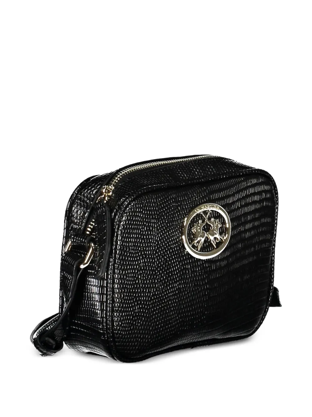 La Martina Eva crossbodytas met krokodillen-reliëf Zwart