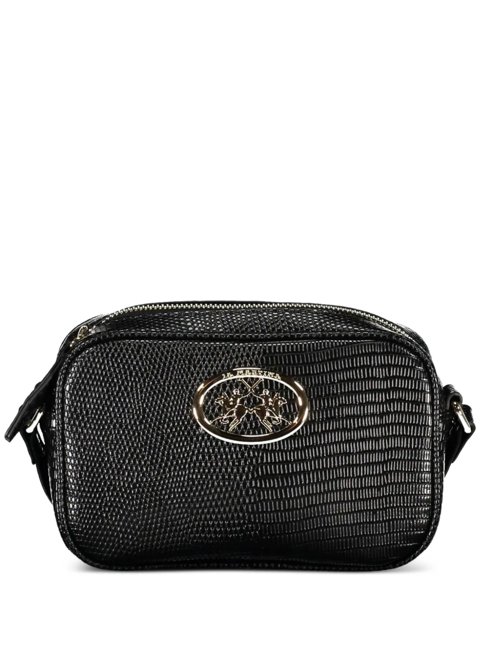 La Martina Eva crocodile-embossed cross body bag - Nero