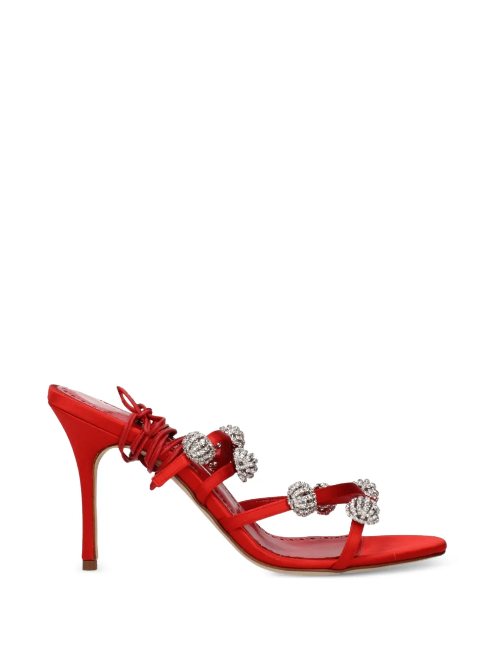 Manolo Blahnik crystal-embellished satin sandals