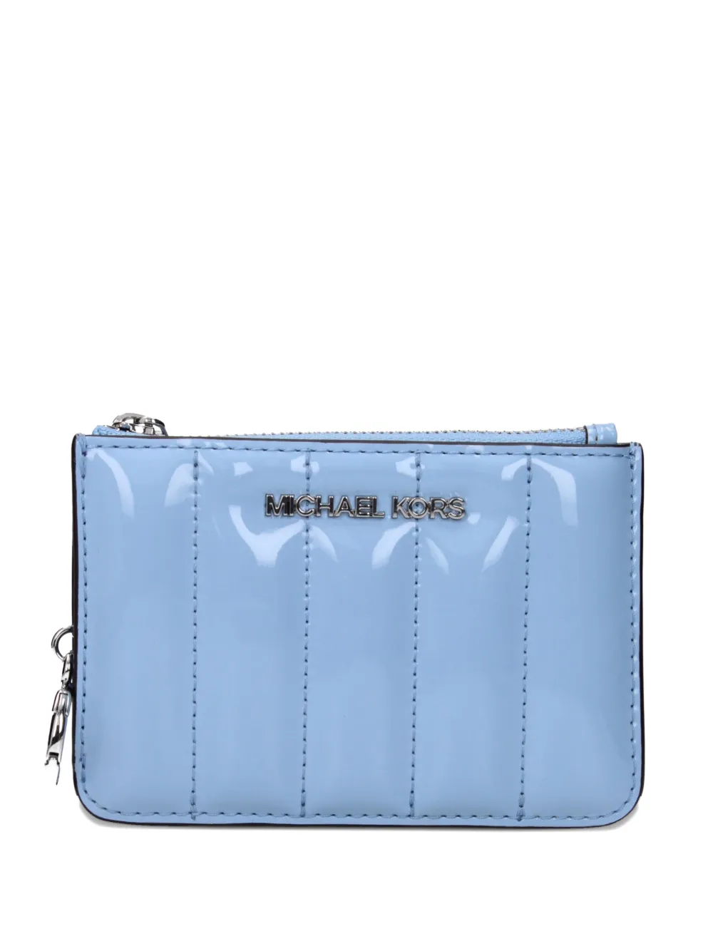Michael Kors quilted patent-leather wallet - Blu