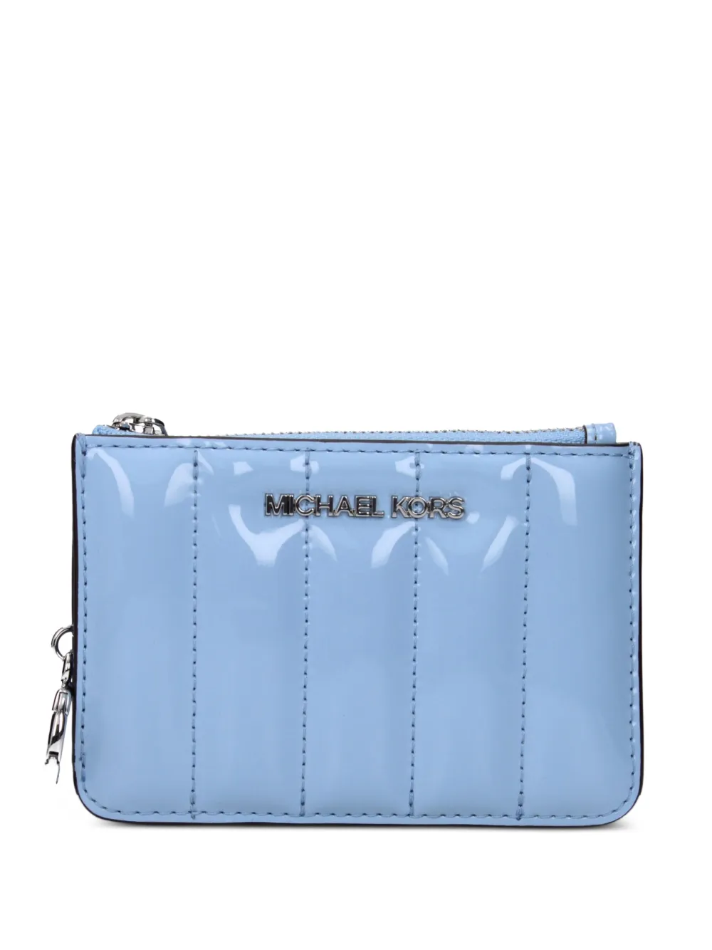 Michael Kors quilted patent-leather wallet - Blu