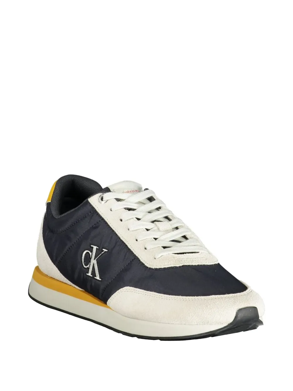 Calvin Klein panelled logo-patch sneakers Blauw