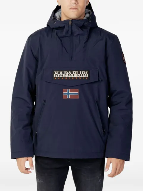 Napapijri logo-patch hooded jacket