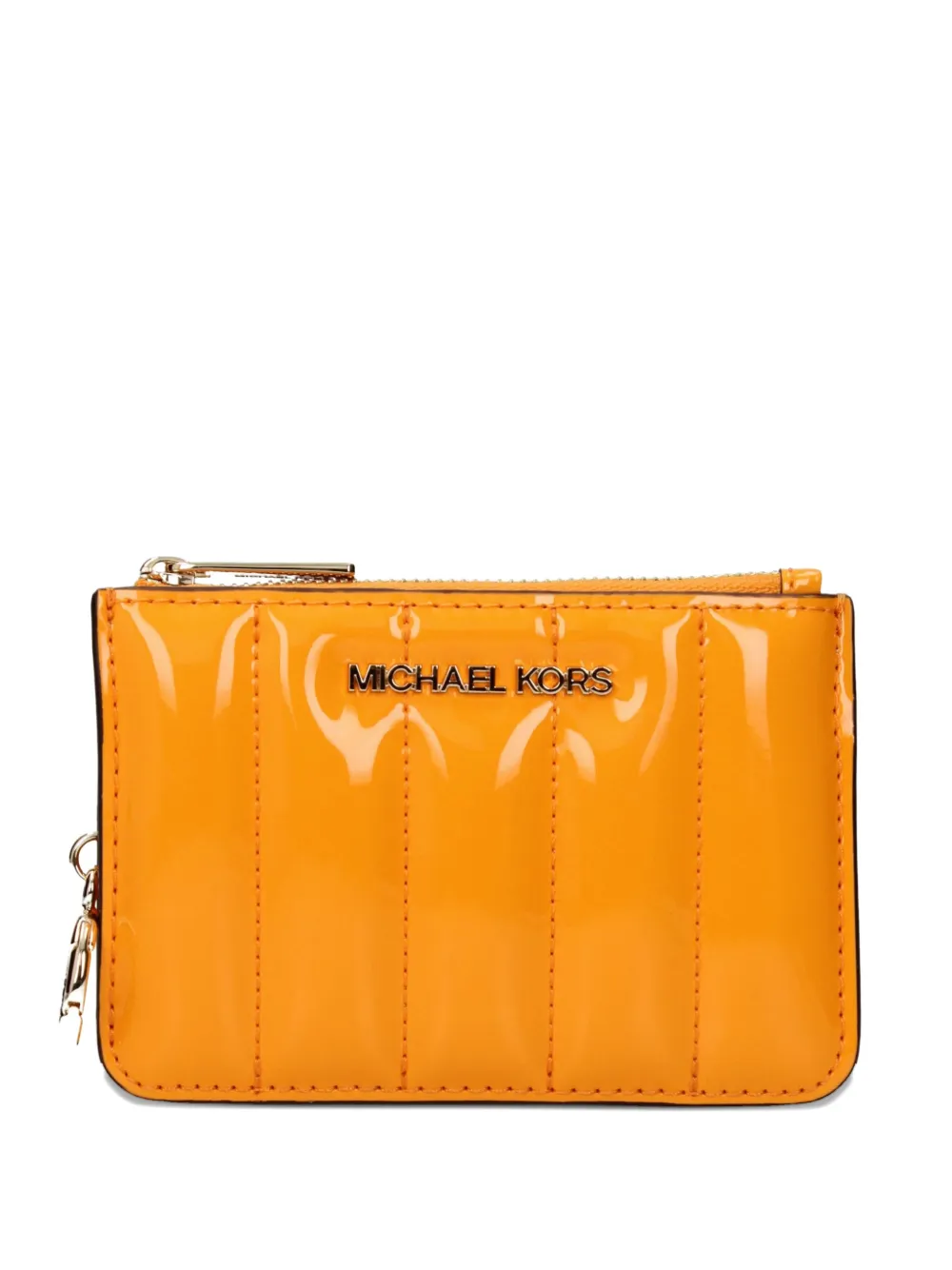 Michael Kors quilted patent card holder - Arancione