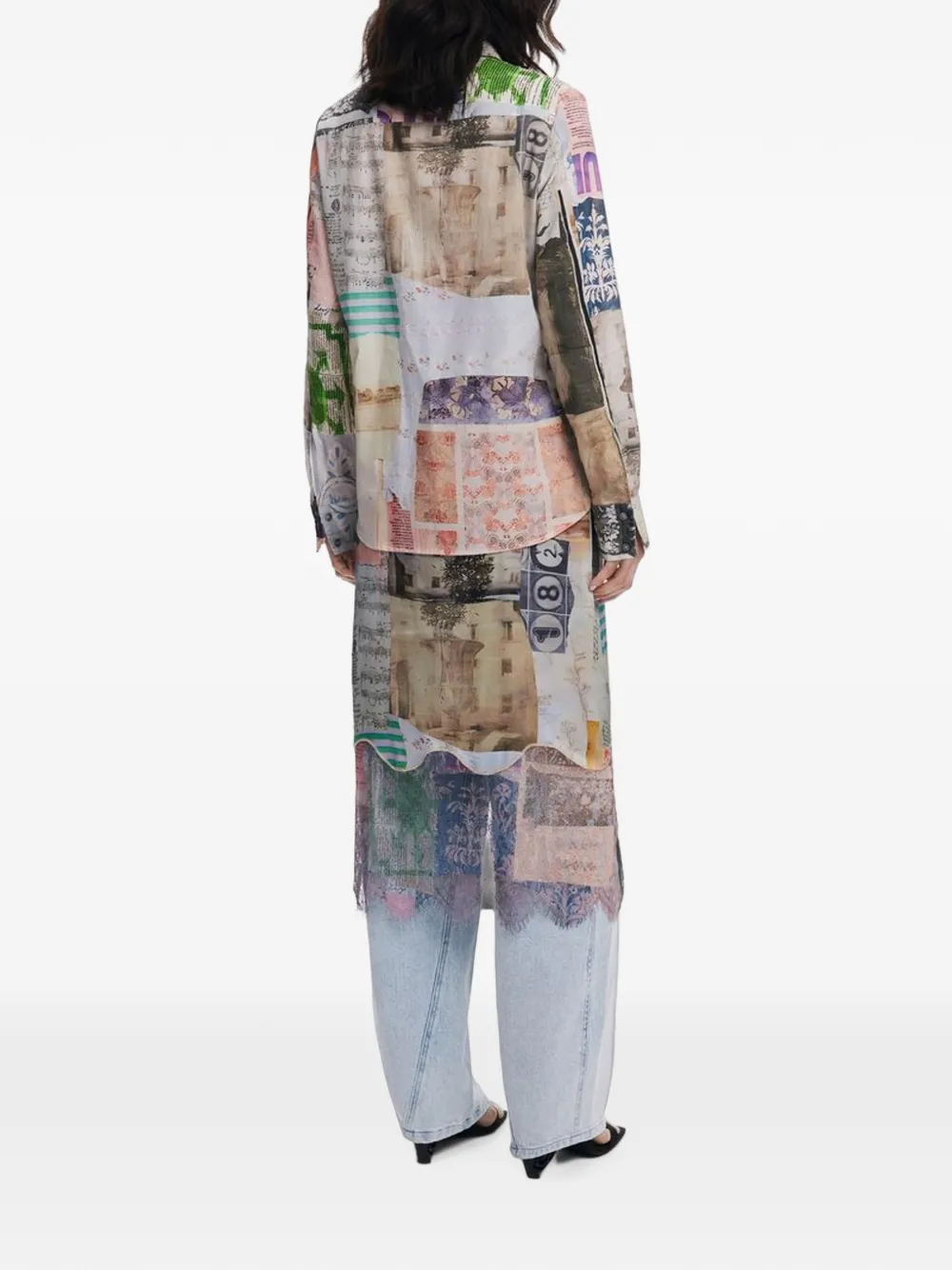 Desigual Shirt met patchwork Beige