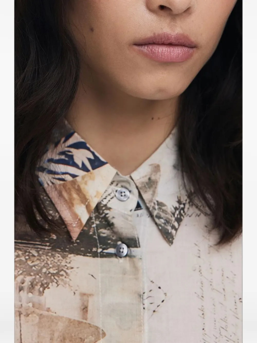 Desigual Shirt met patchwork Beige