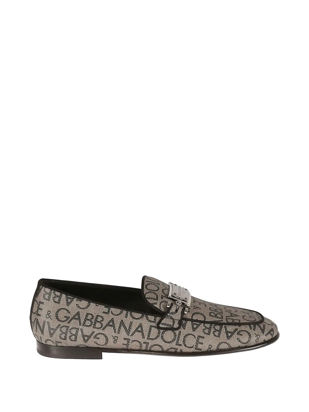 Dolce & Gabbana logo-print plaque loafers - Toni neutri